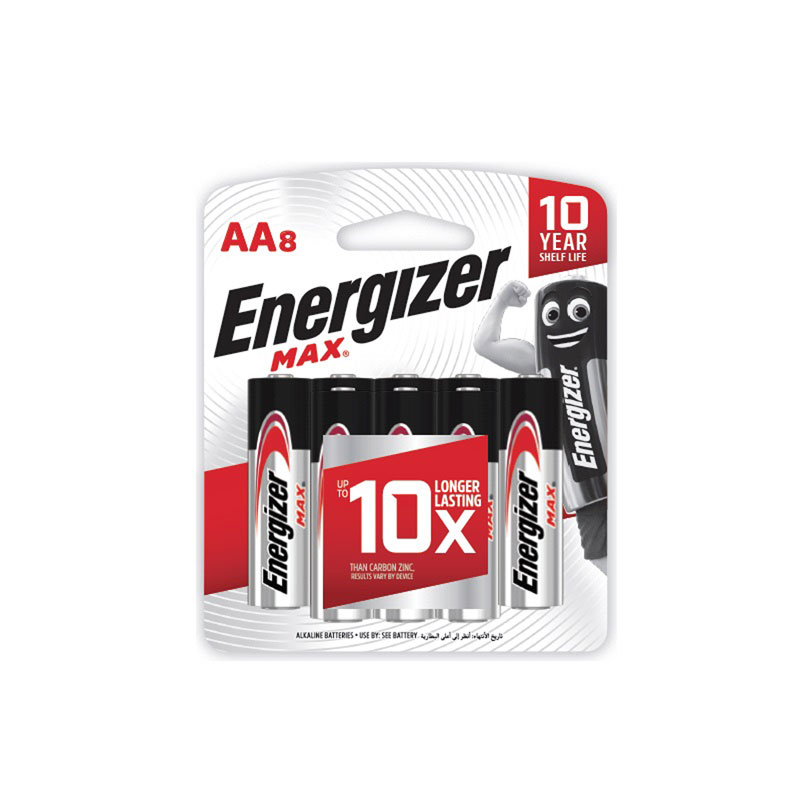Energizer E91 AA Battery MAX (8 Piece) Rechargeable Battery